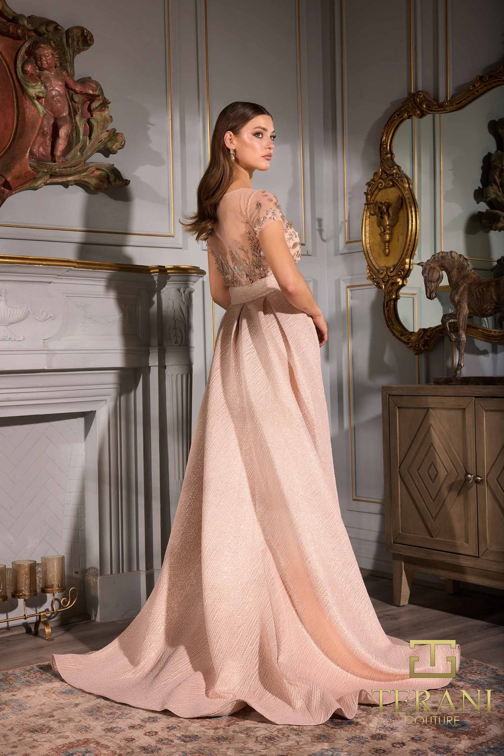 252E5157 – Fit and Flare Long Evening Dress