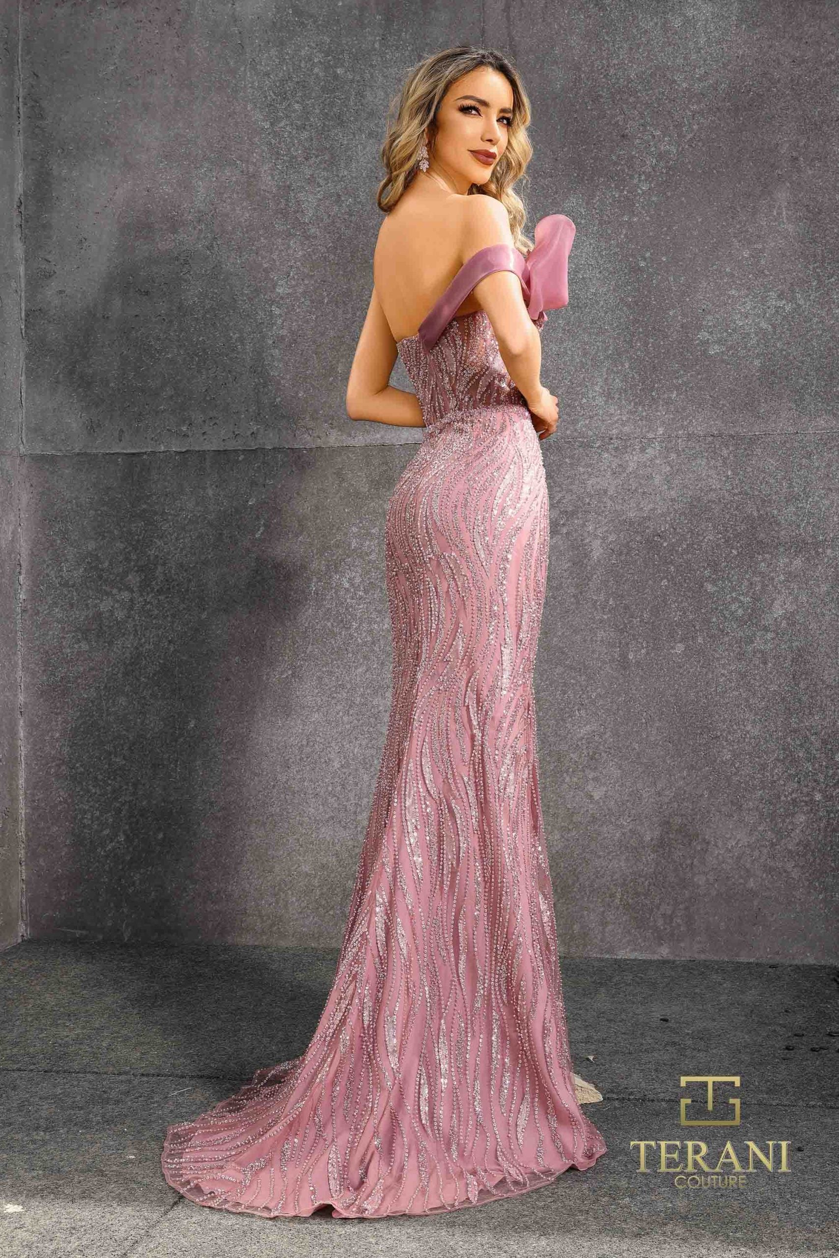 252E5171 – Fit and Flare Long Evening Dress