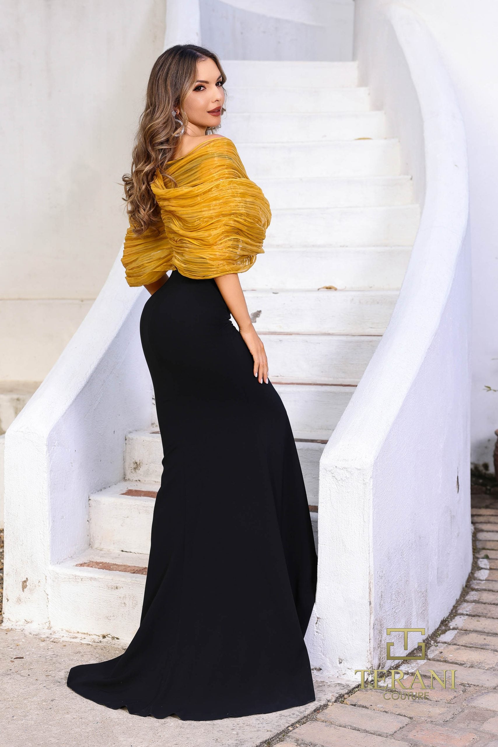 252E5181 – Fit and Flare Long Evening Dress