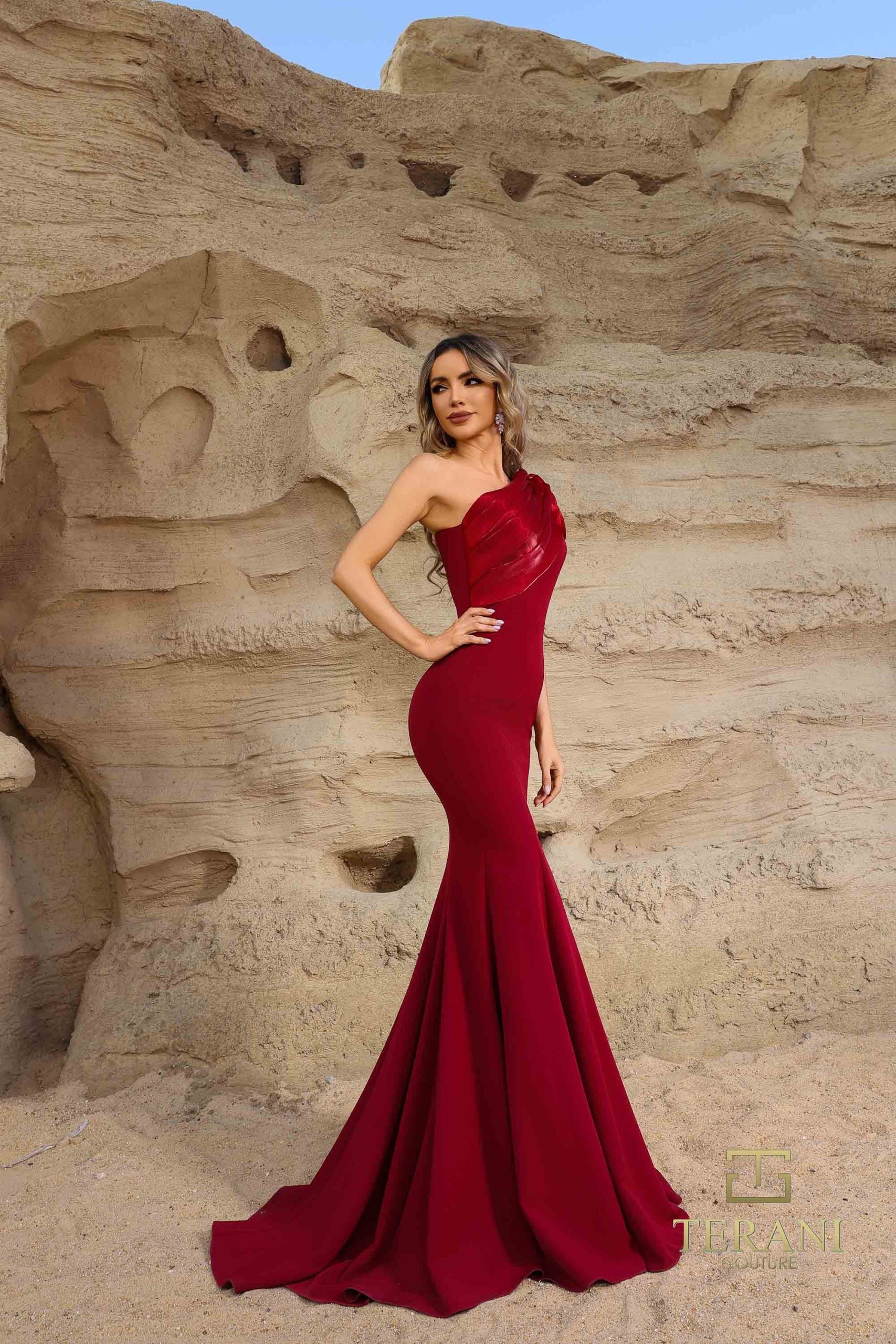 252E5514 – Fit and Flare Long Evening Dress