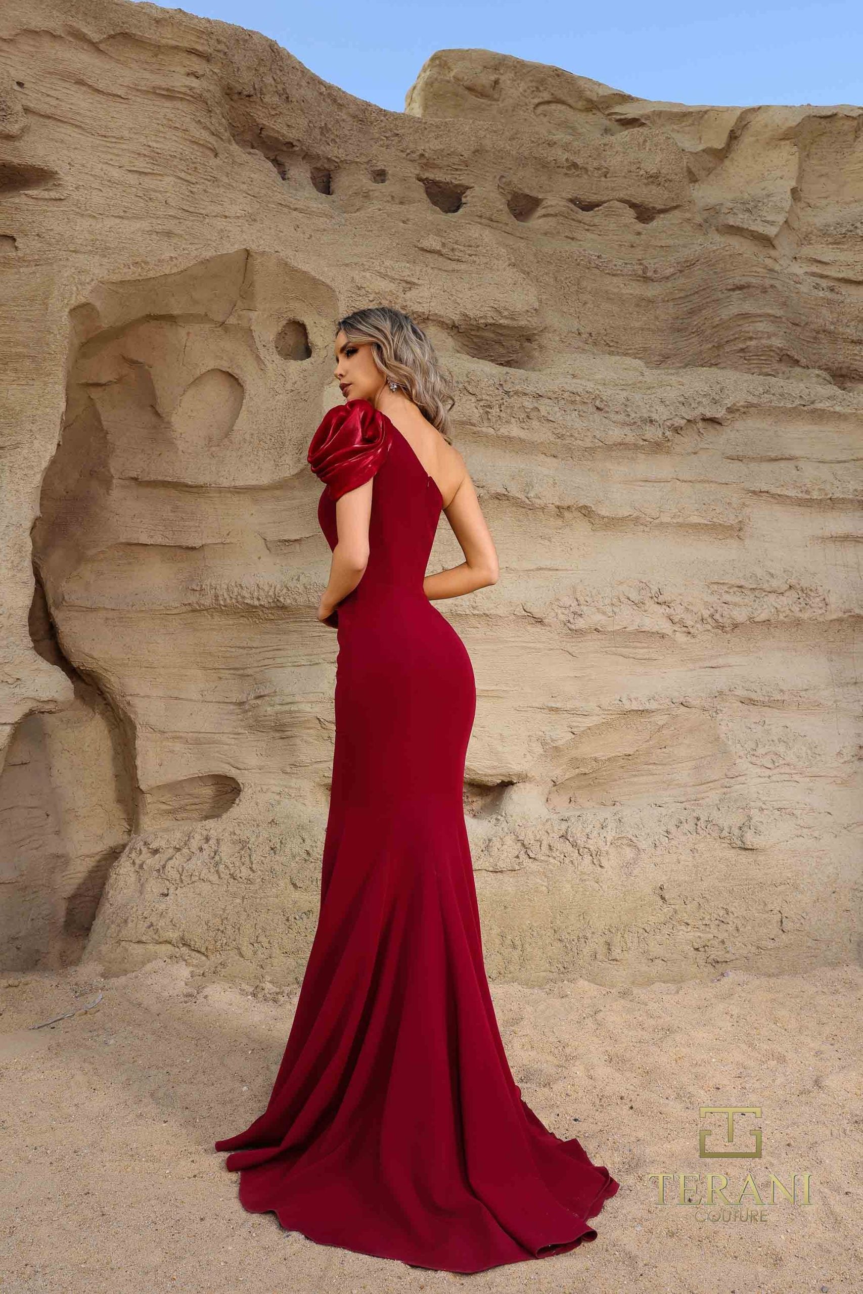 252E5514 – Fit and Flare Long Evening Dress