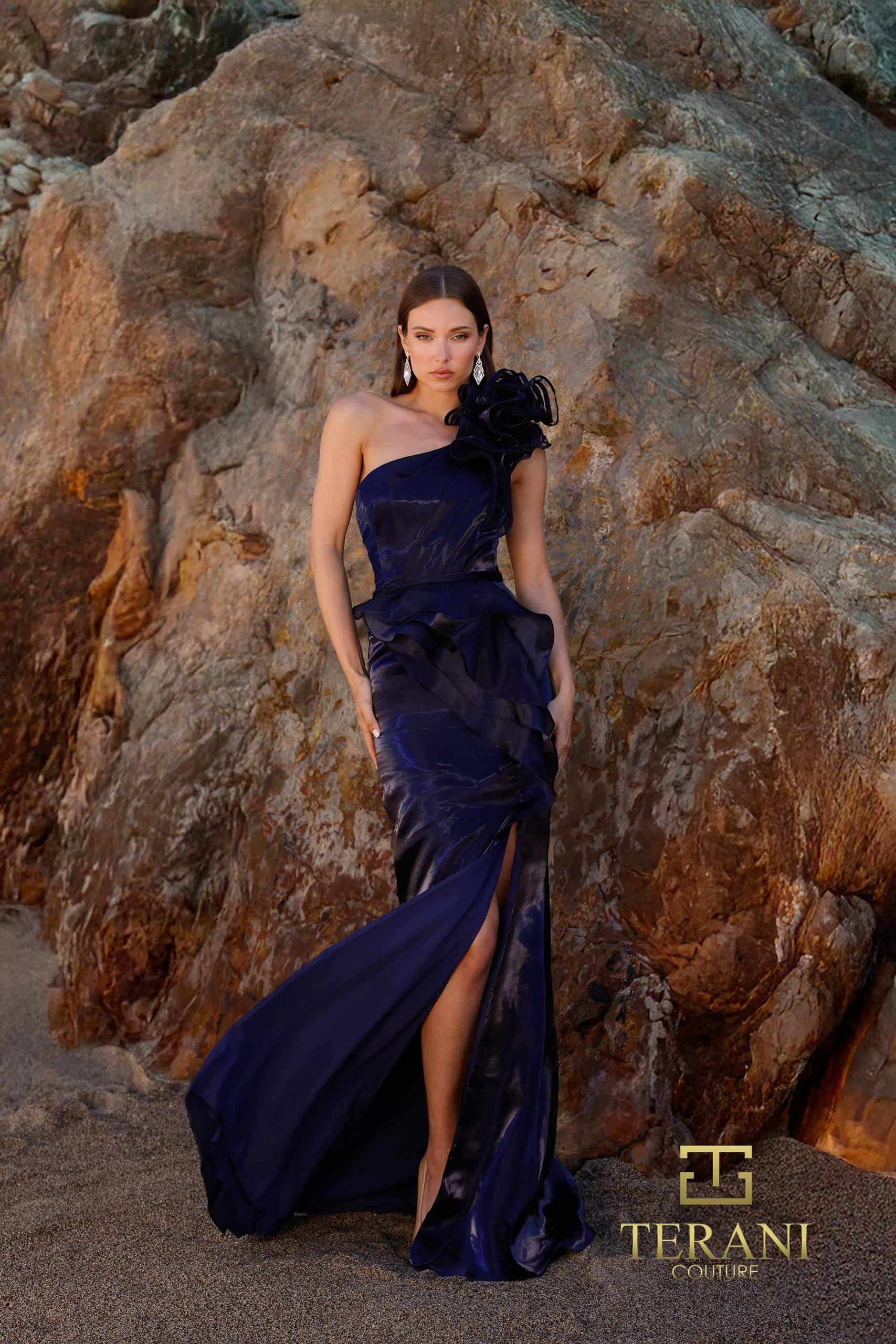 252E5516 – Fit and Flare Long Evening Dress