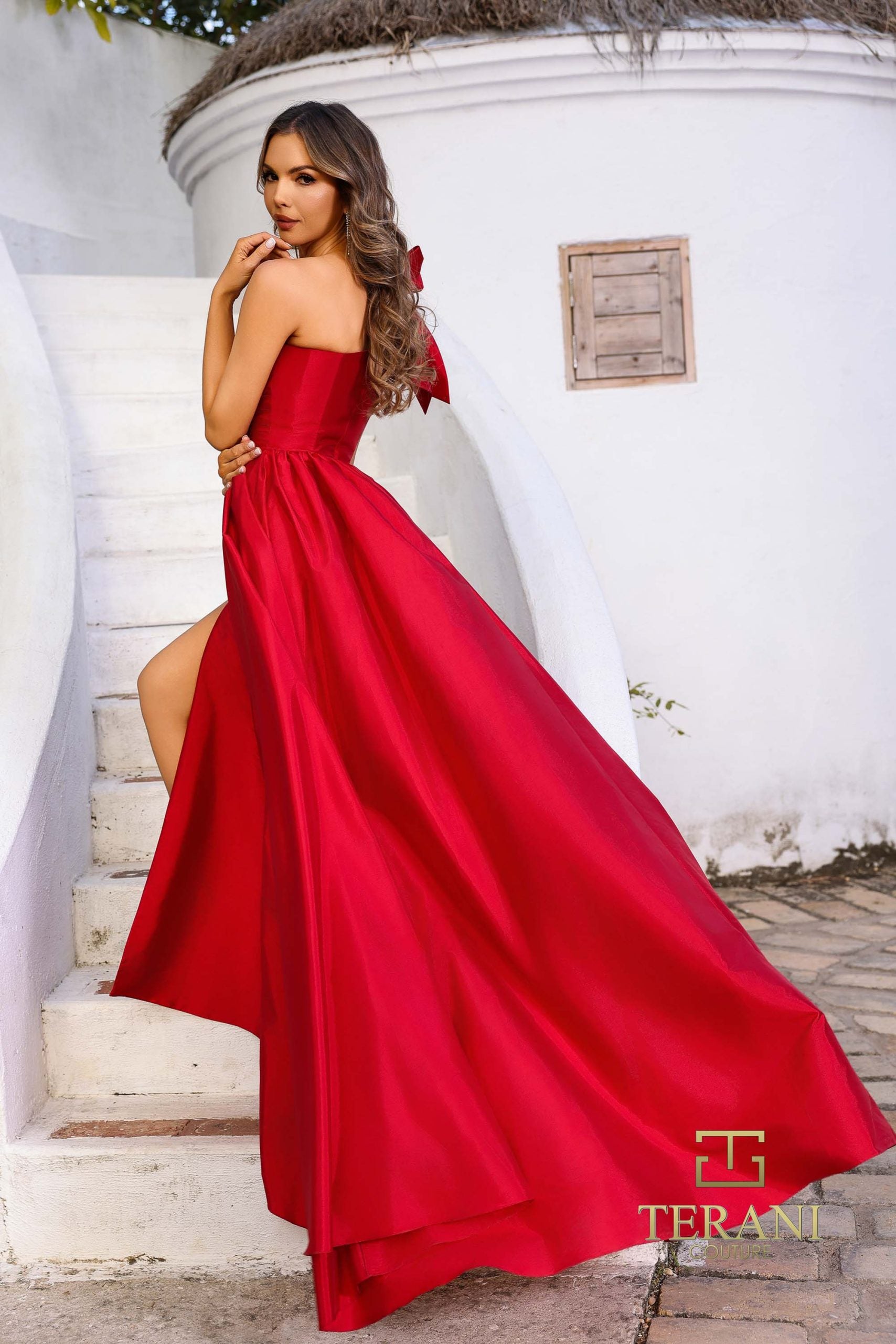 252E5531 – Fit and Flare Long With Overskirt Evening Dress