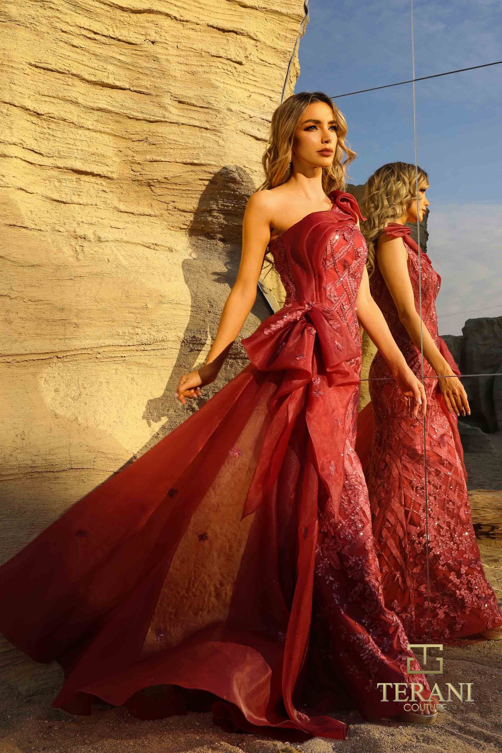 252GL5205 – Fit and Flare Long Evening Dress - Lavender