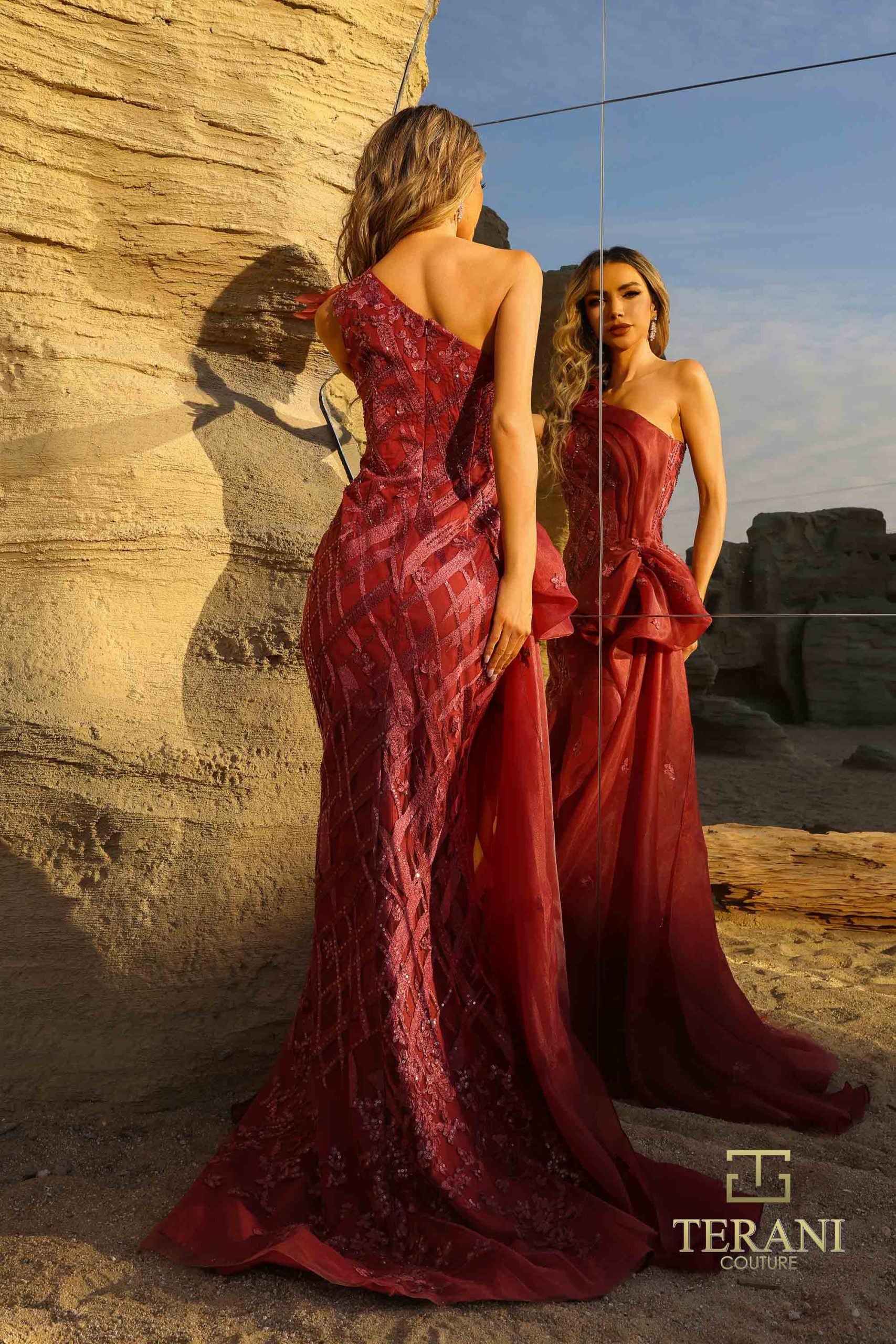 252GL5205 – Fit and Flare Long Evening Dress