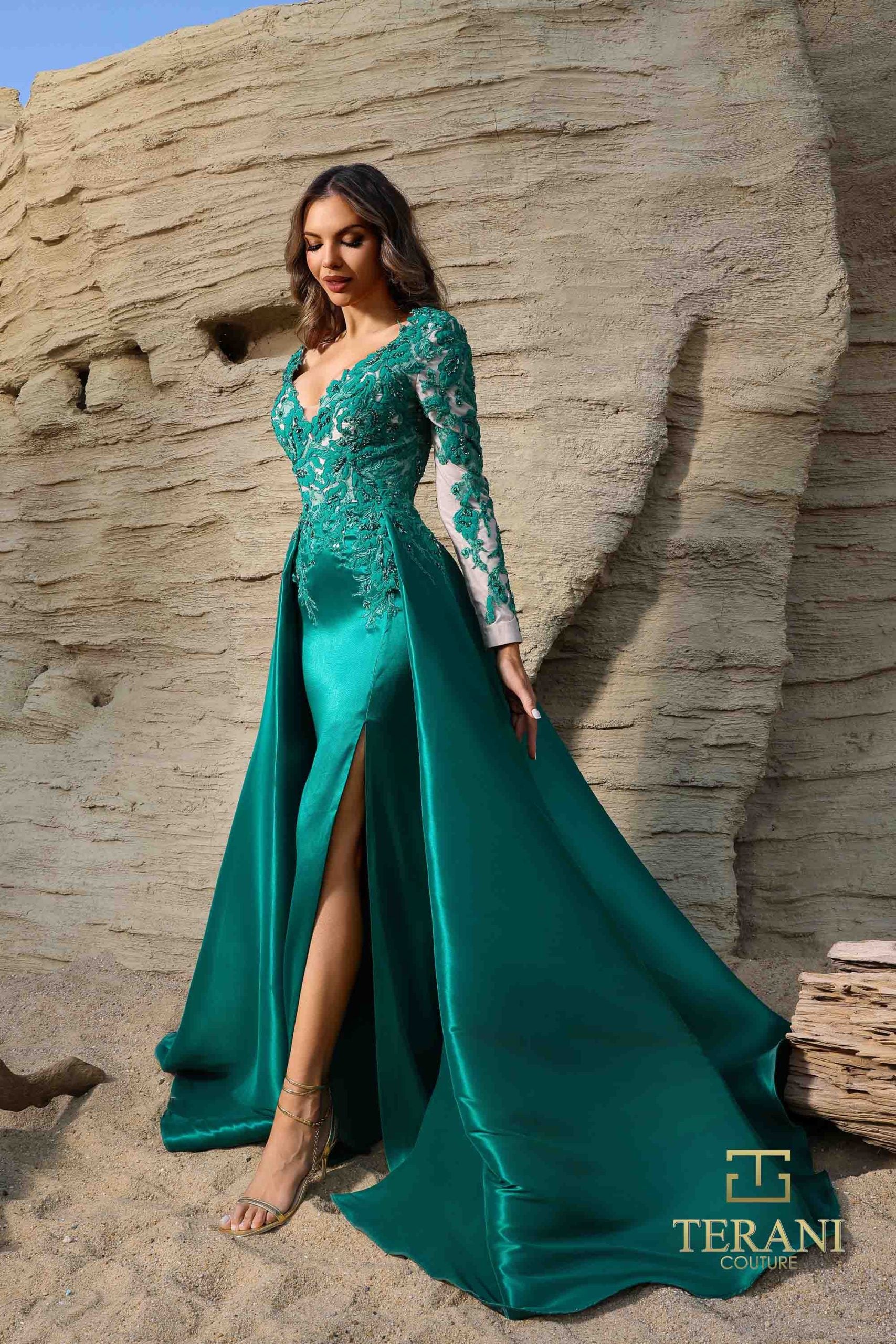 252M5311 – A-line Long MOB Dress - Blush