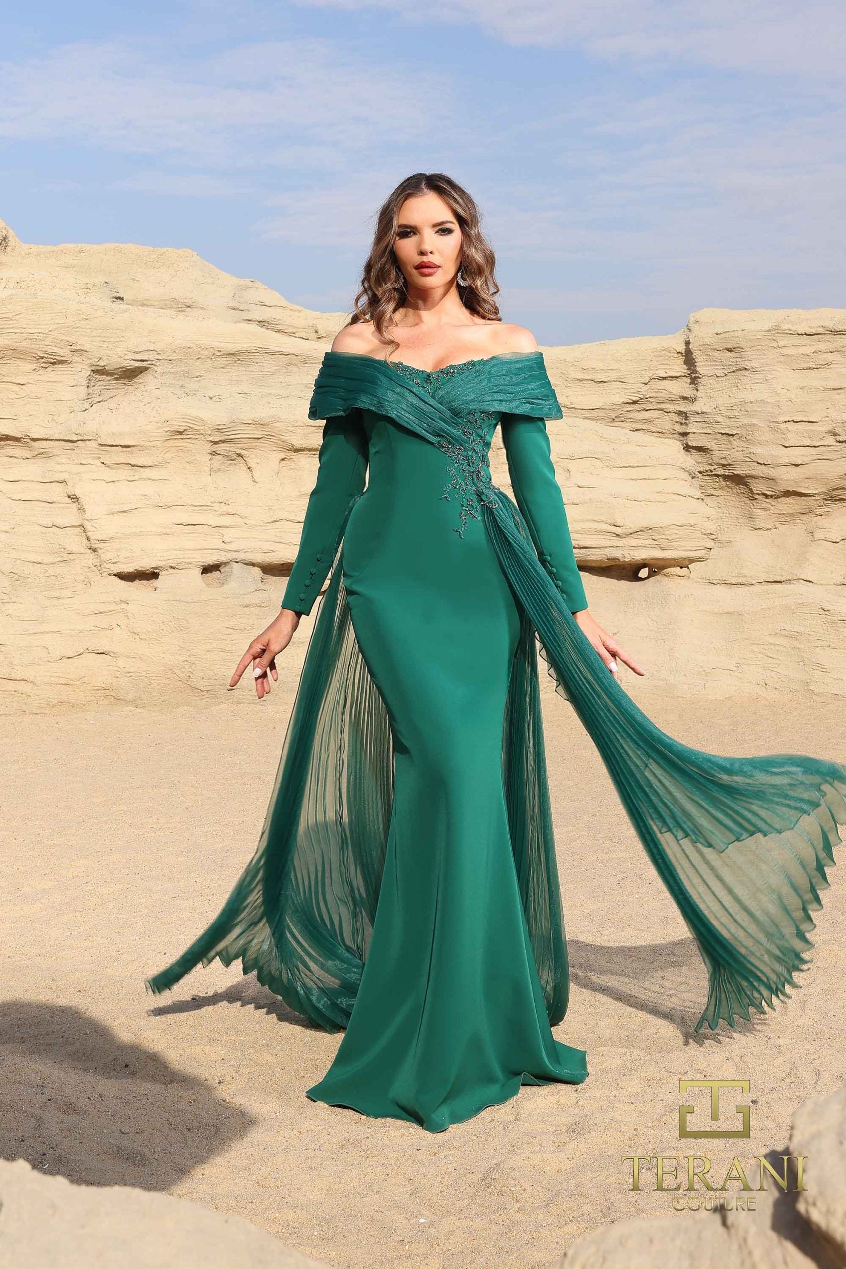 252M5316 – A-line Long MOB Dress - Blush