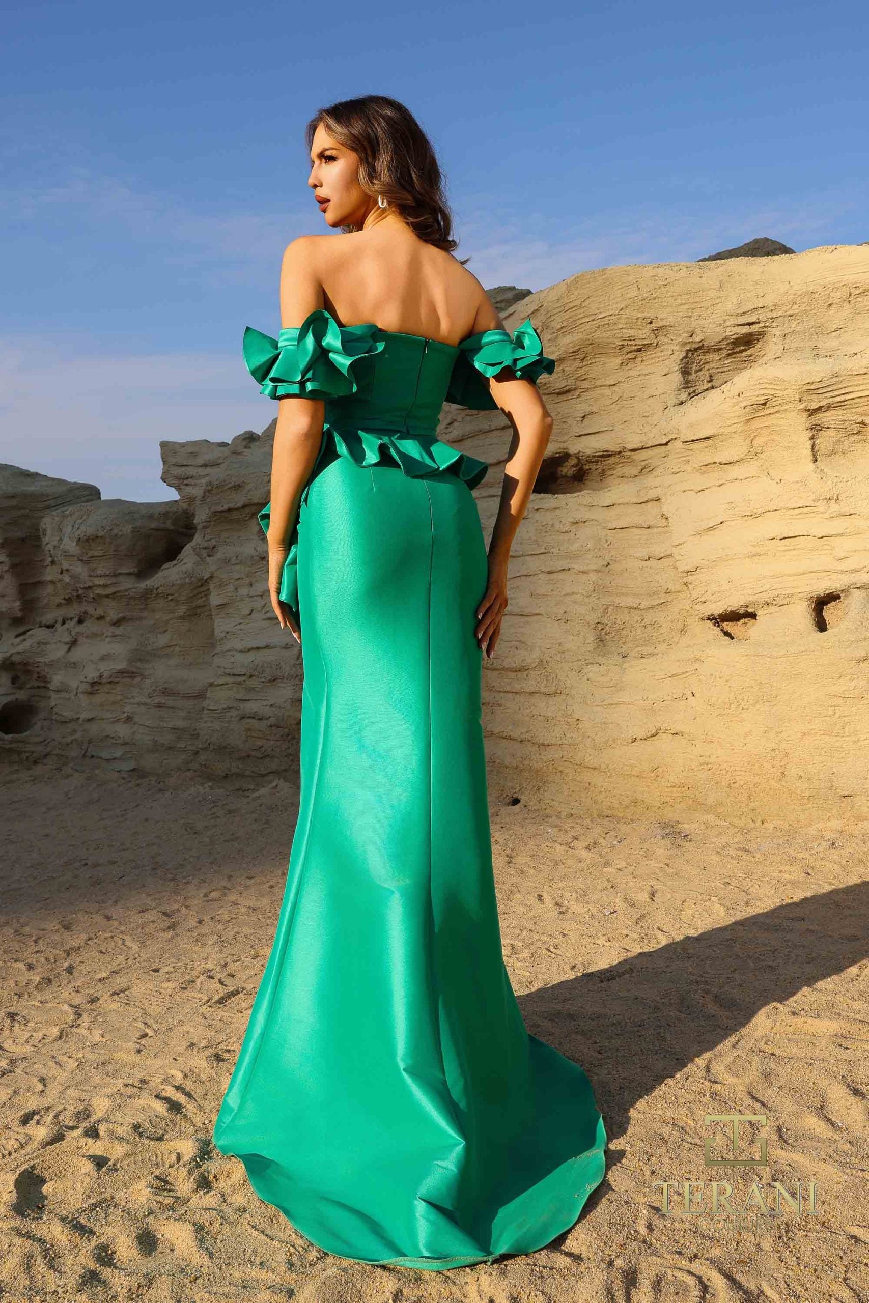 252E5173 – Fit and Flare Long Evening Dress