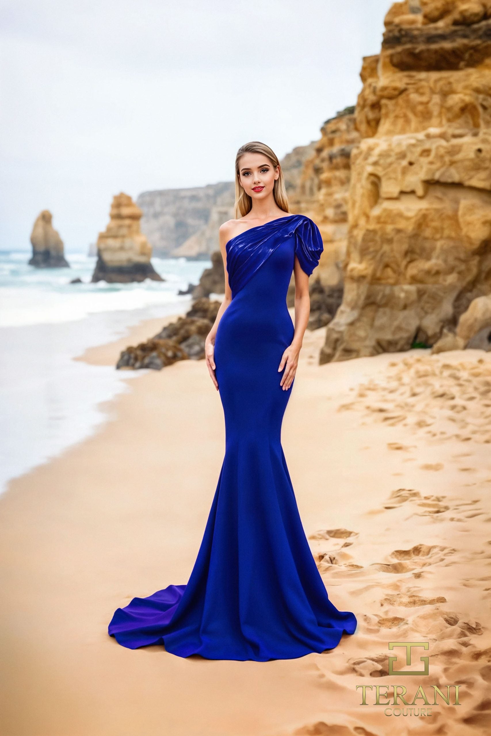 252E5514 – Fit and Flare Long Evening Dress