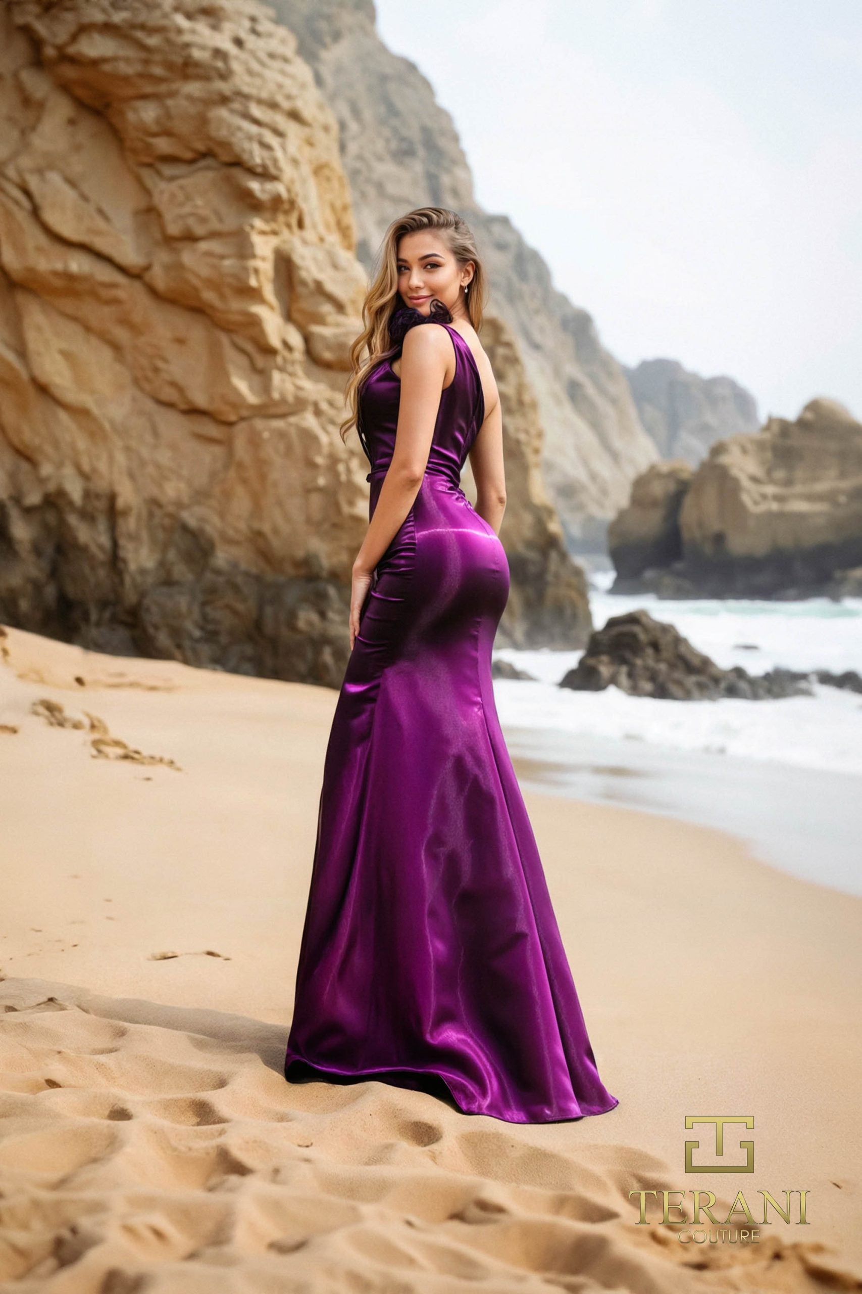 252E5516 – Fit and Flare Long Evening Dress