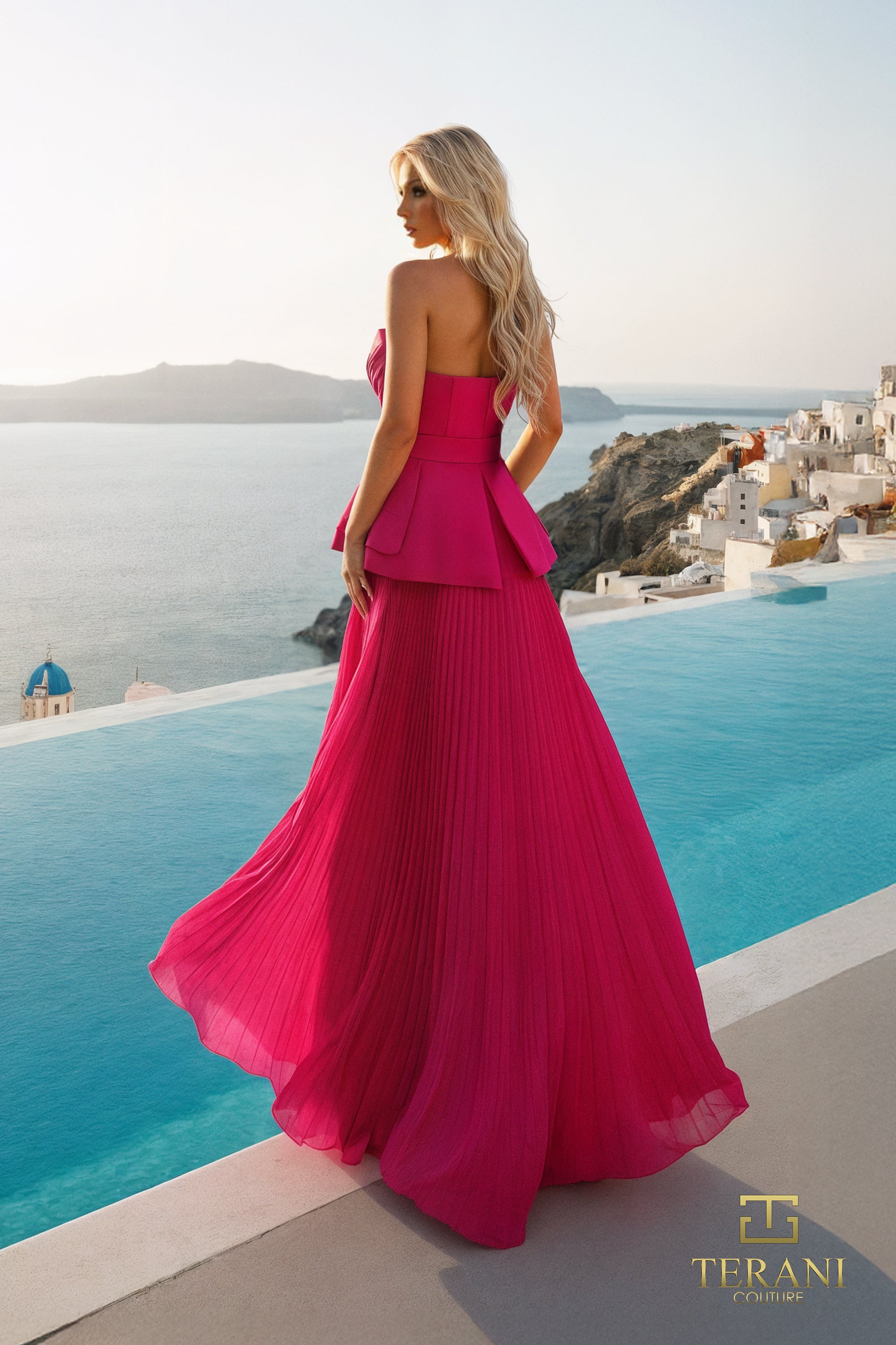 Straight Neck Chiffon & Crepe A-Line Gown - 261E6755