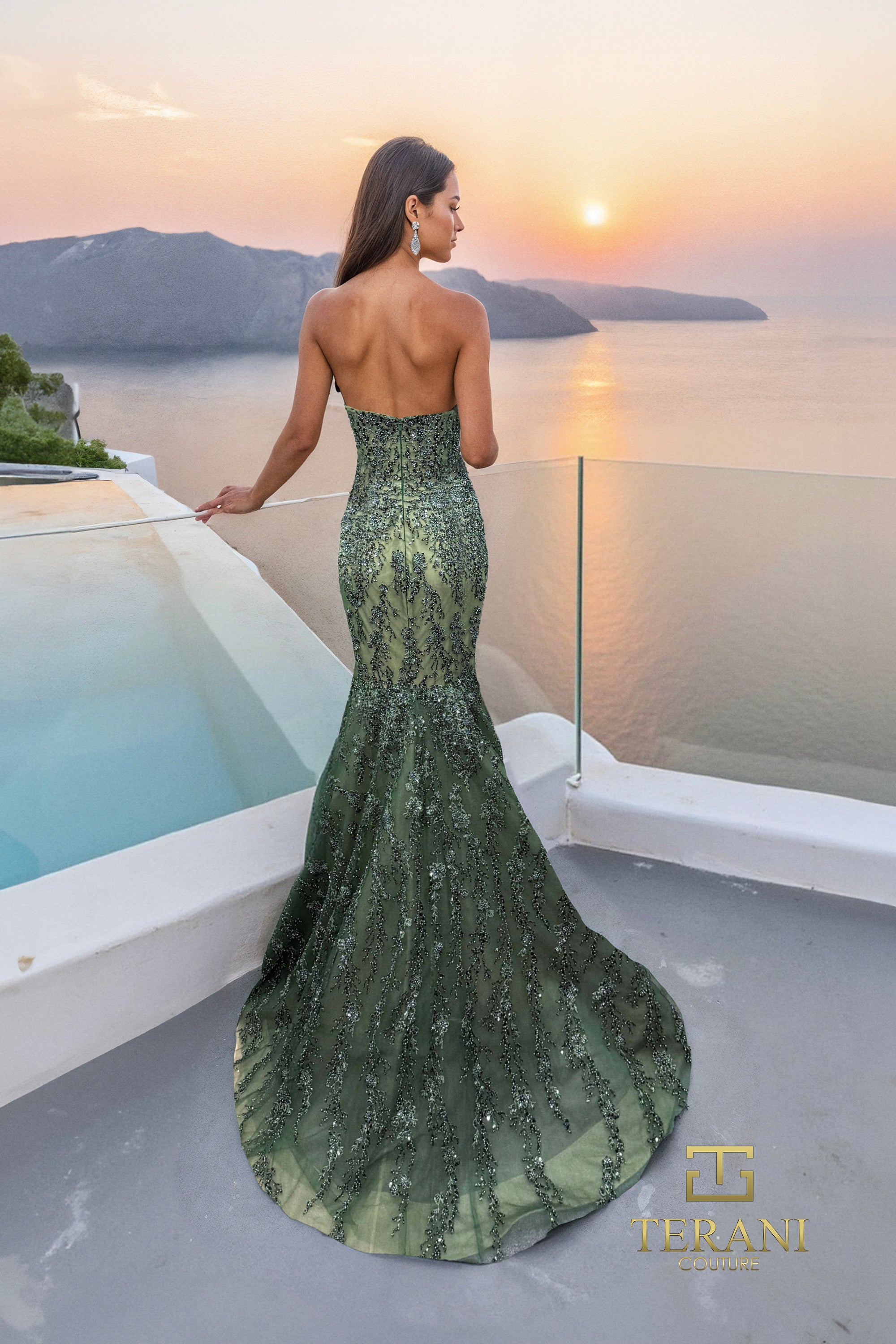 Sweetheart Beaded Tulle Mermaid Gown