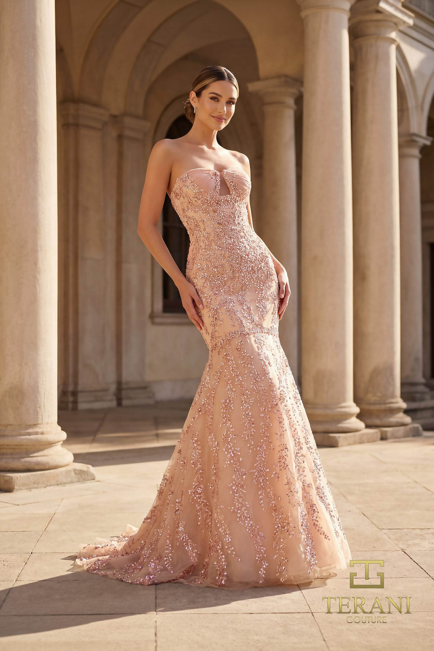 Sweetheart Beaded Tulle Mermaid Gown