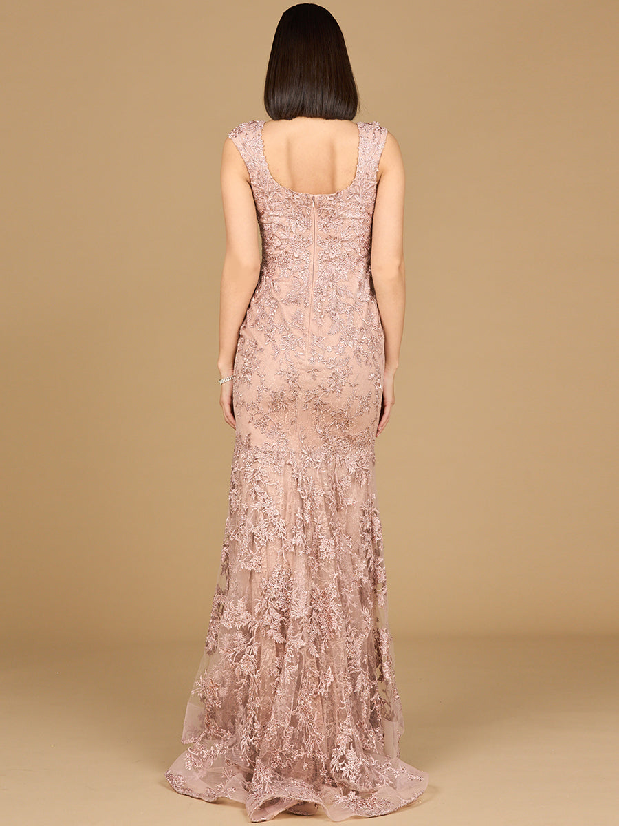 Sleeveless Mermaid Lace Embroidered Gown