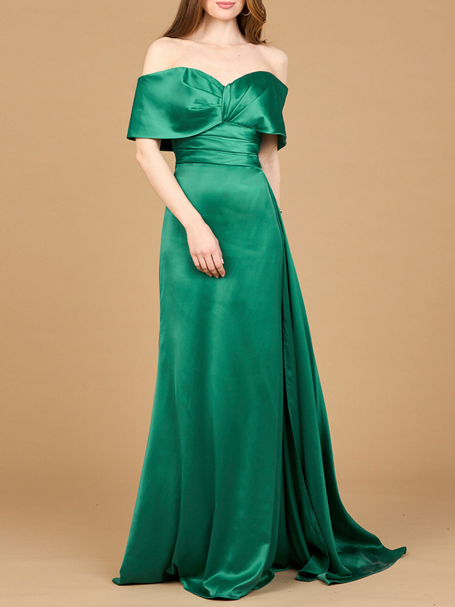 Off Shoulder Satin Dress