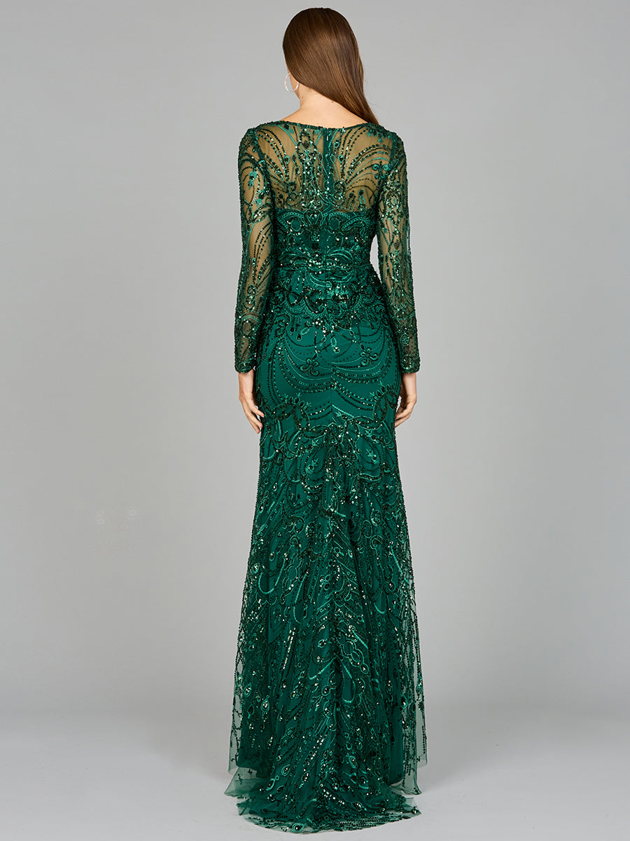 Long Sleeve Lace Gown
