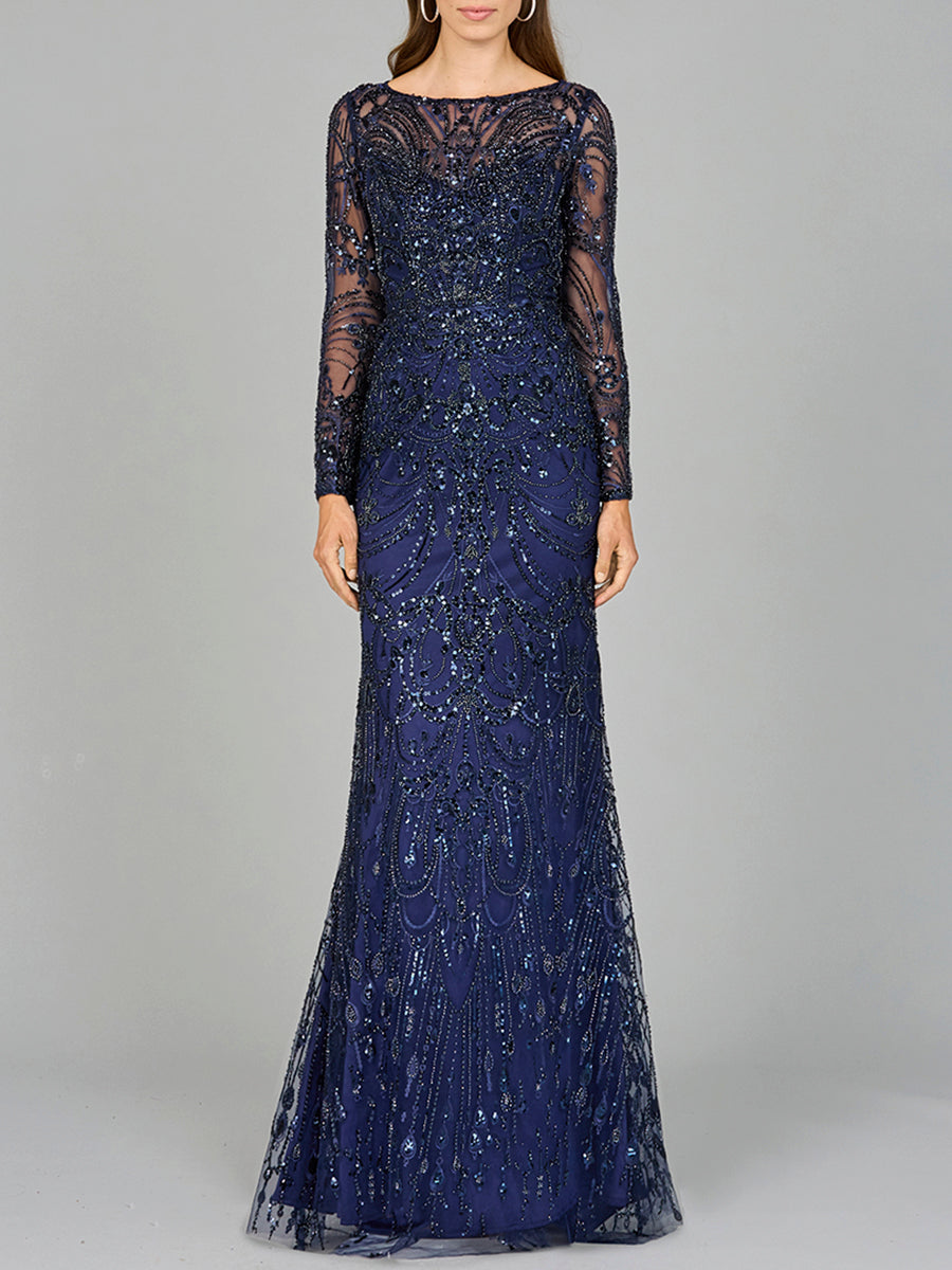 Long Sleeve Lace Gown