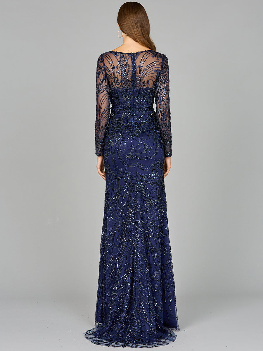 Long Sleeve Lace Gown