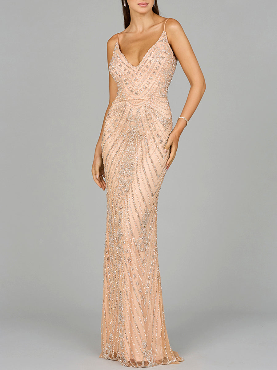 Spaghetti Strap Beaded Dress