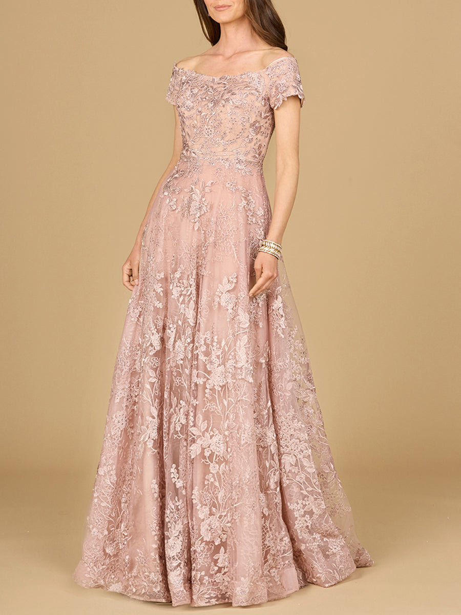 Off Shoulder A-Line Gown
