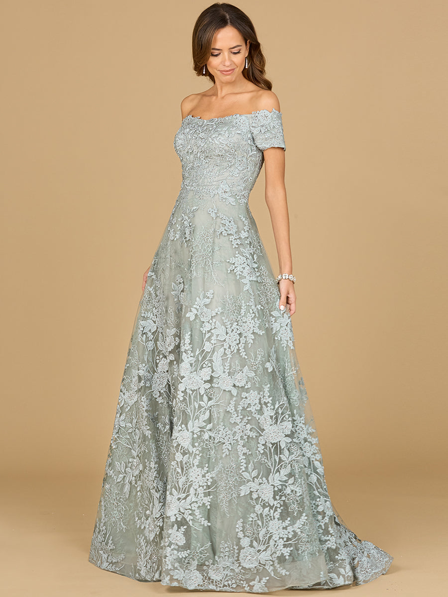 Off Shoulder A-Line Gown