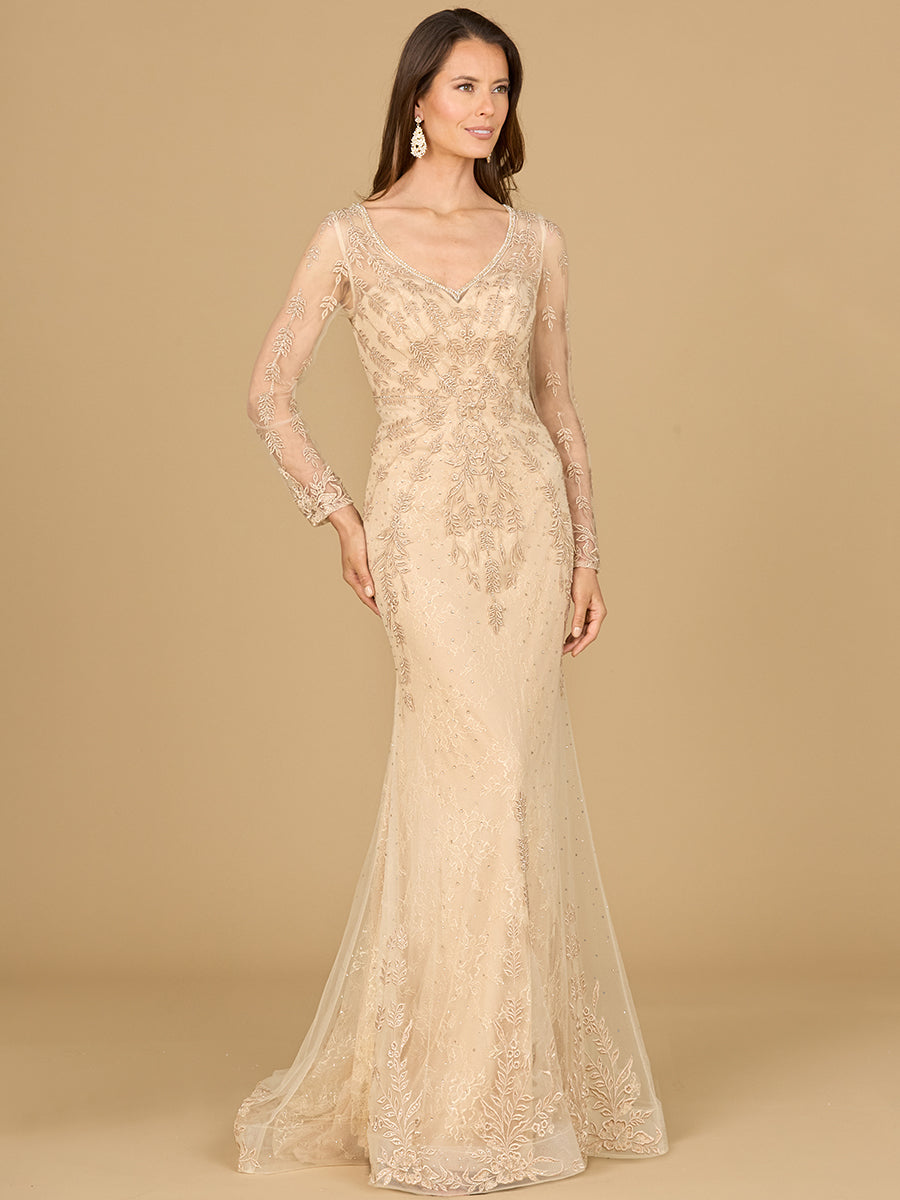 Long Sleeve Lace Mermaid Gown