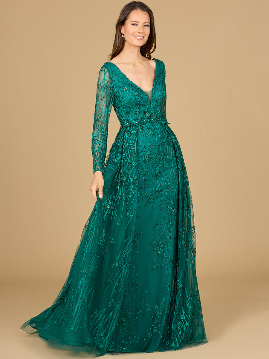 Elegant Overskirt Dress with Long Sleeves