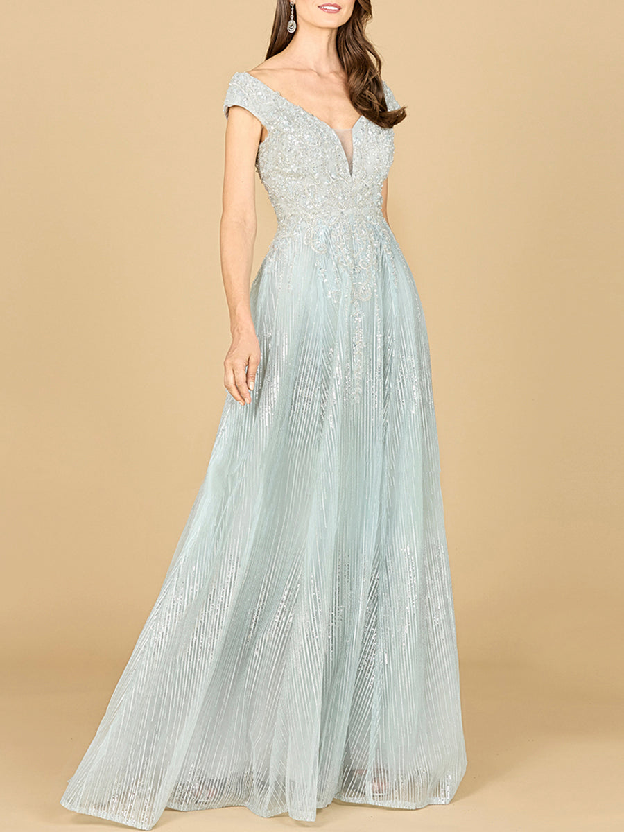 Cap Sleeve Lace Ballgown
