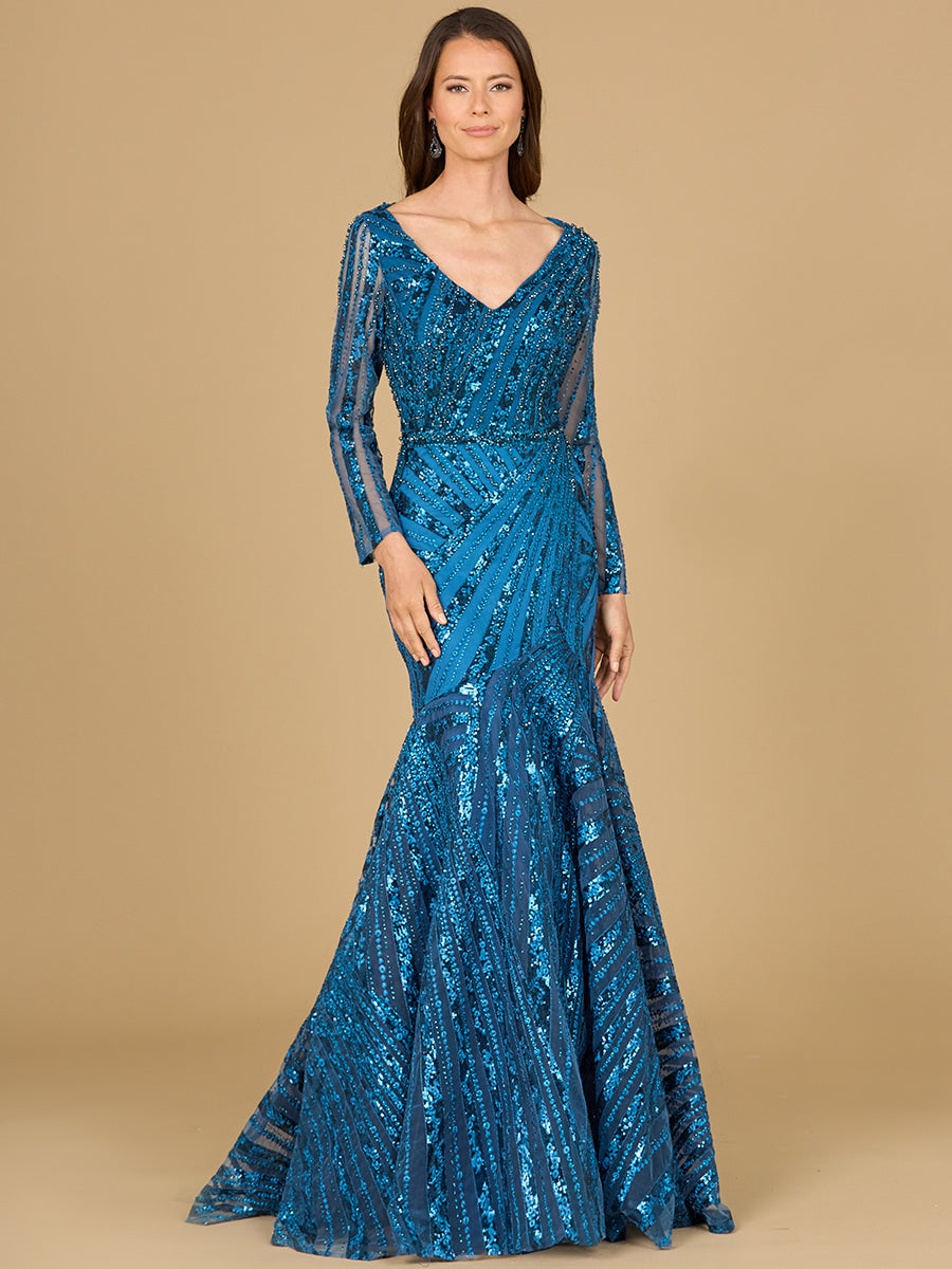 Mermaid, Long Sleeve Gown
