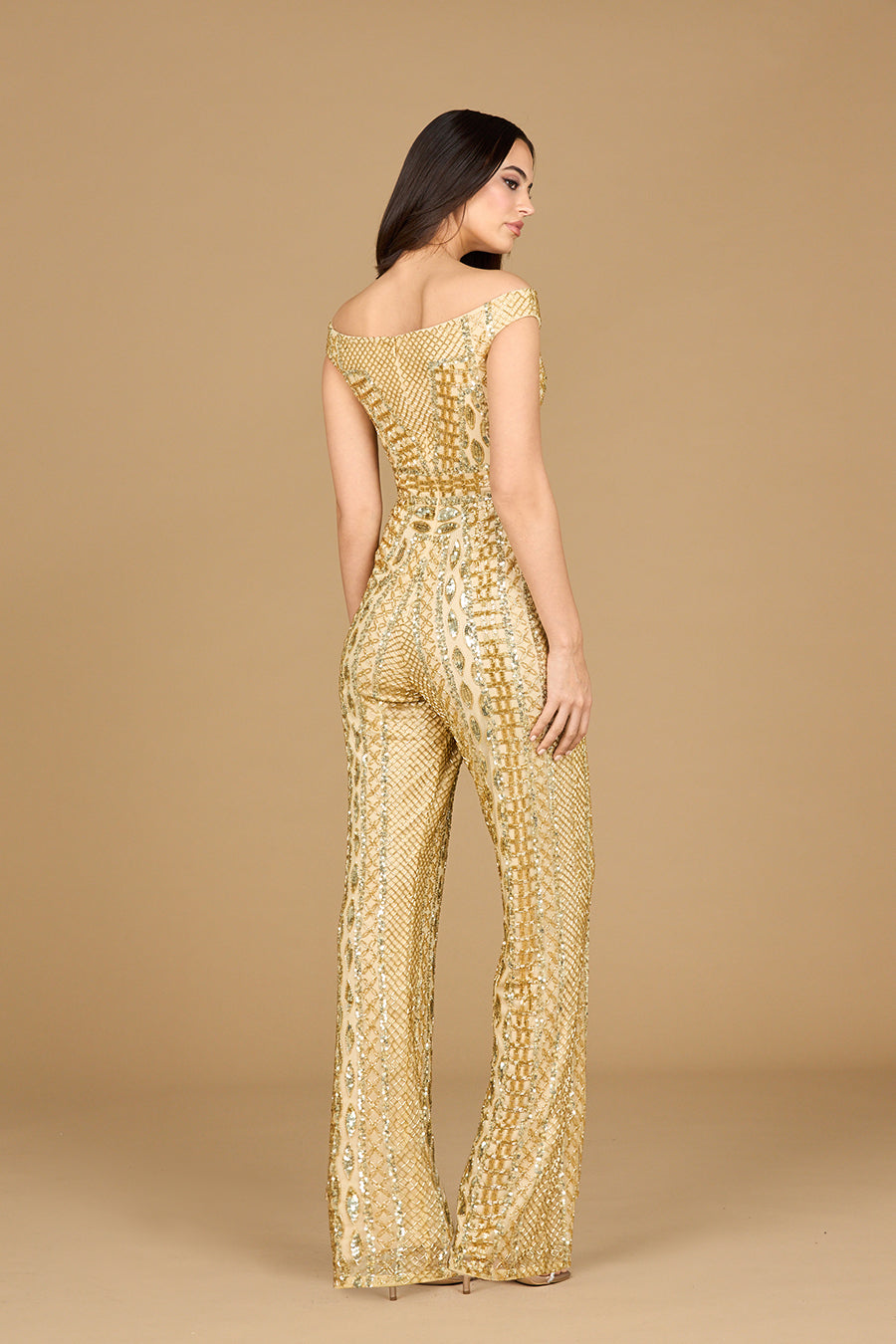 Beaded Off Shoulder Jumpsuit