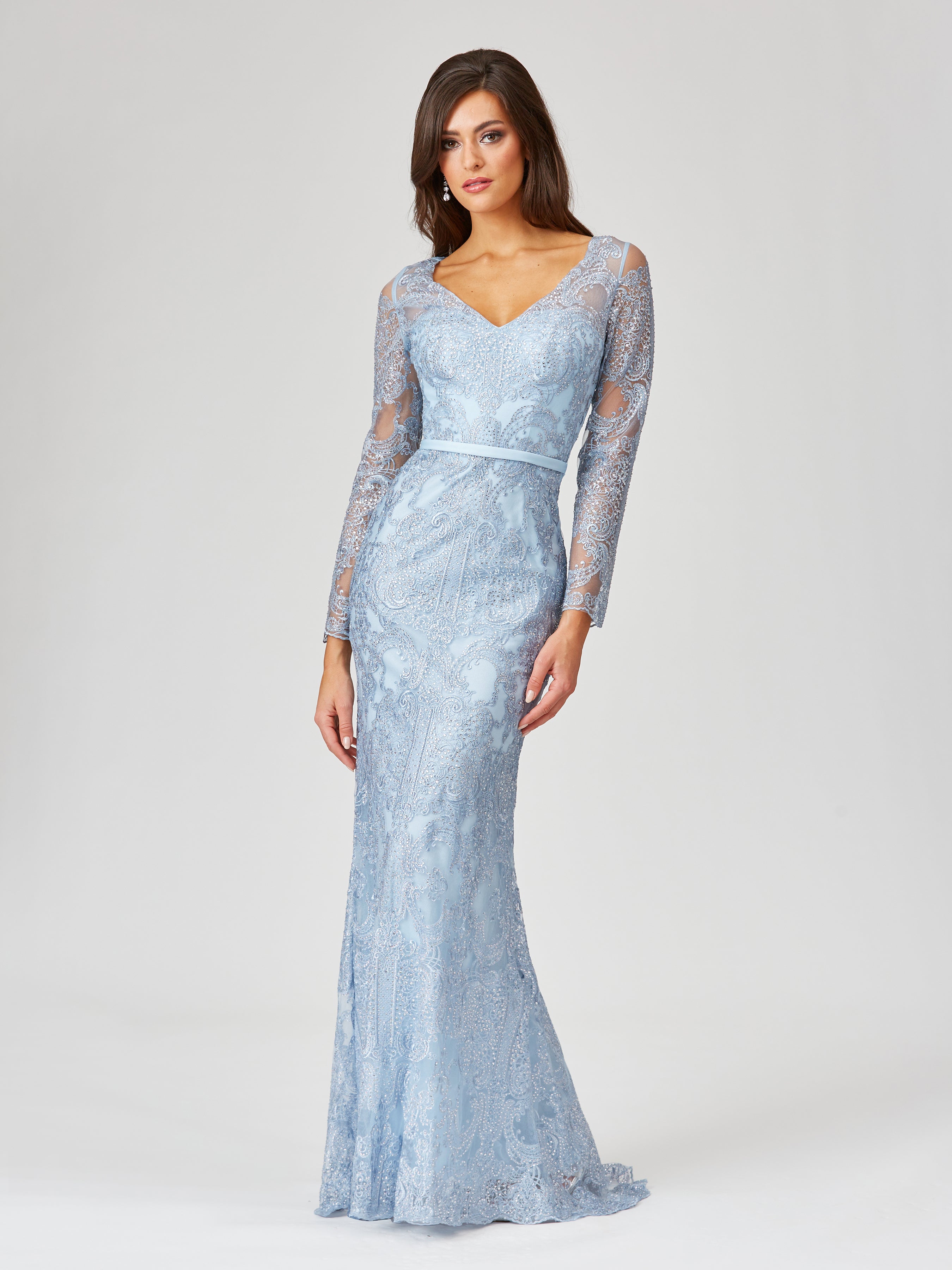 Long Sleeve Lace Mermaid Gown
