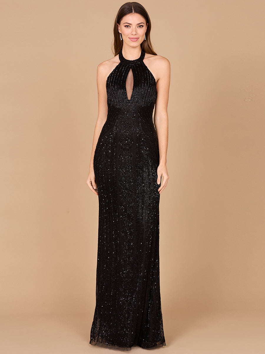 Halter Neck Dress with Keyhole