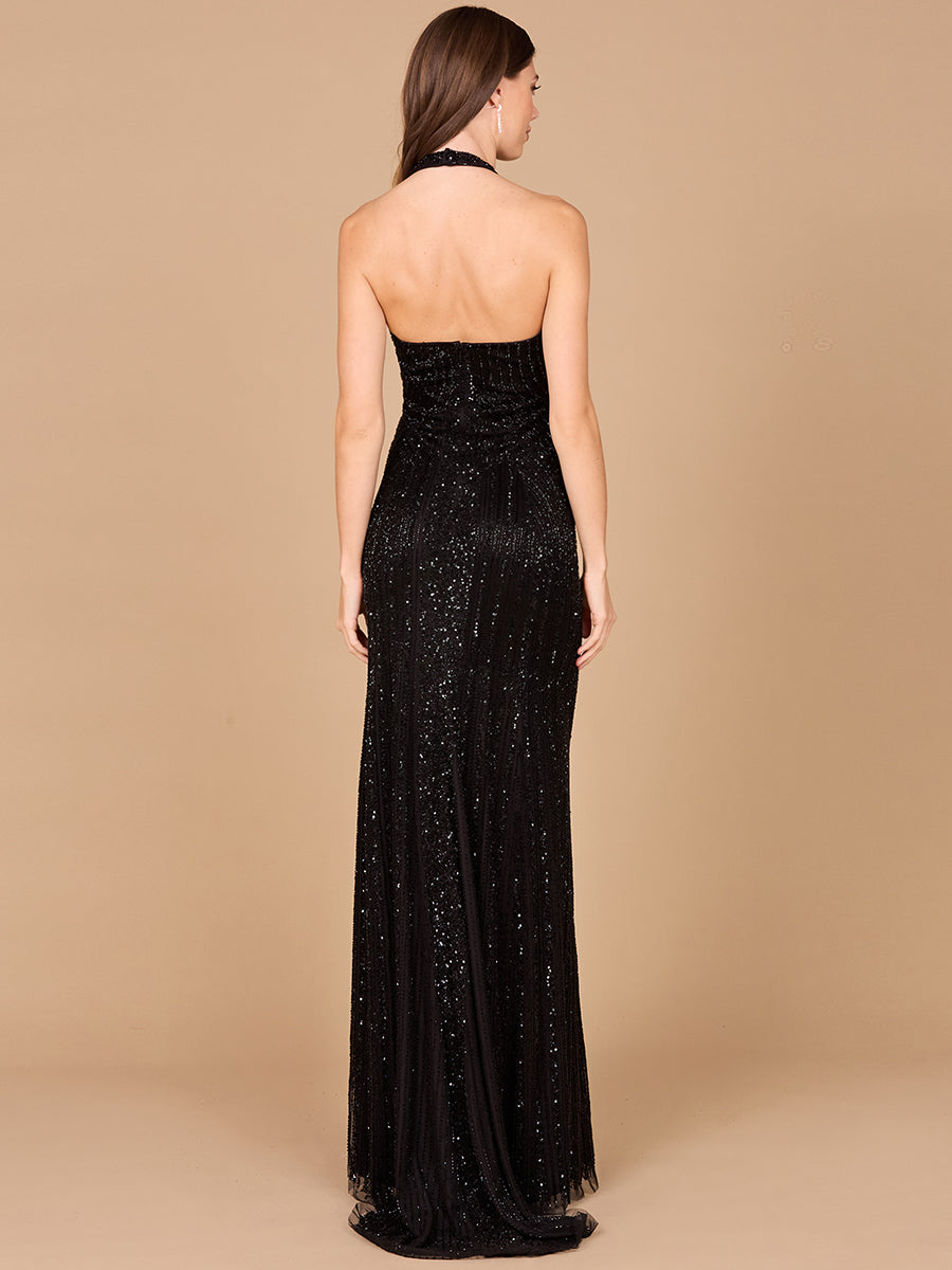 Halter Neck Dress with Keyhole