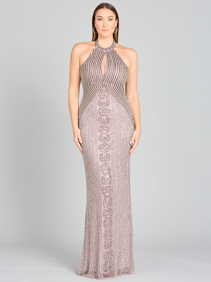 Halter Neck Dress with Keyhole