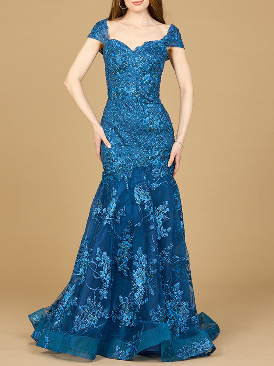 Lara 29642 - Cap Sleeve Mermaid Gown