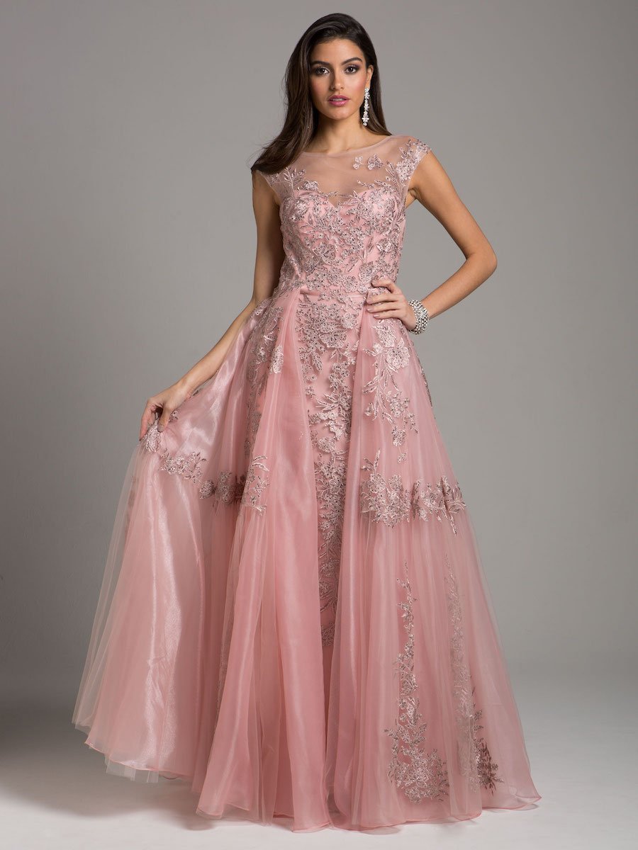 Lara 29946 - Organza Ballgown With Overskirt