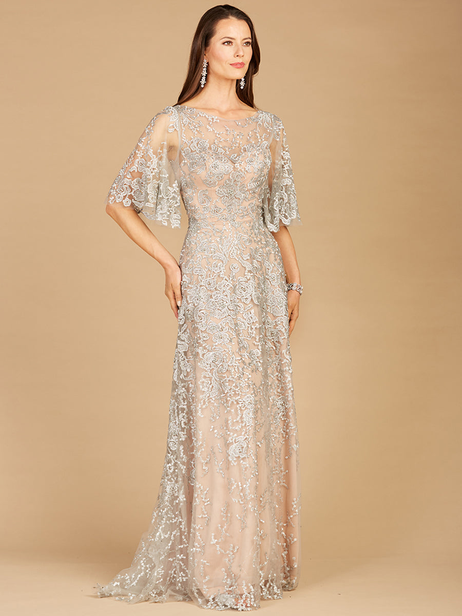 Lara 33277 - Cape Sleeve Mother's Gown