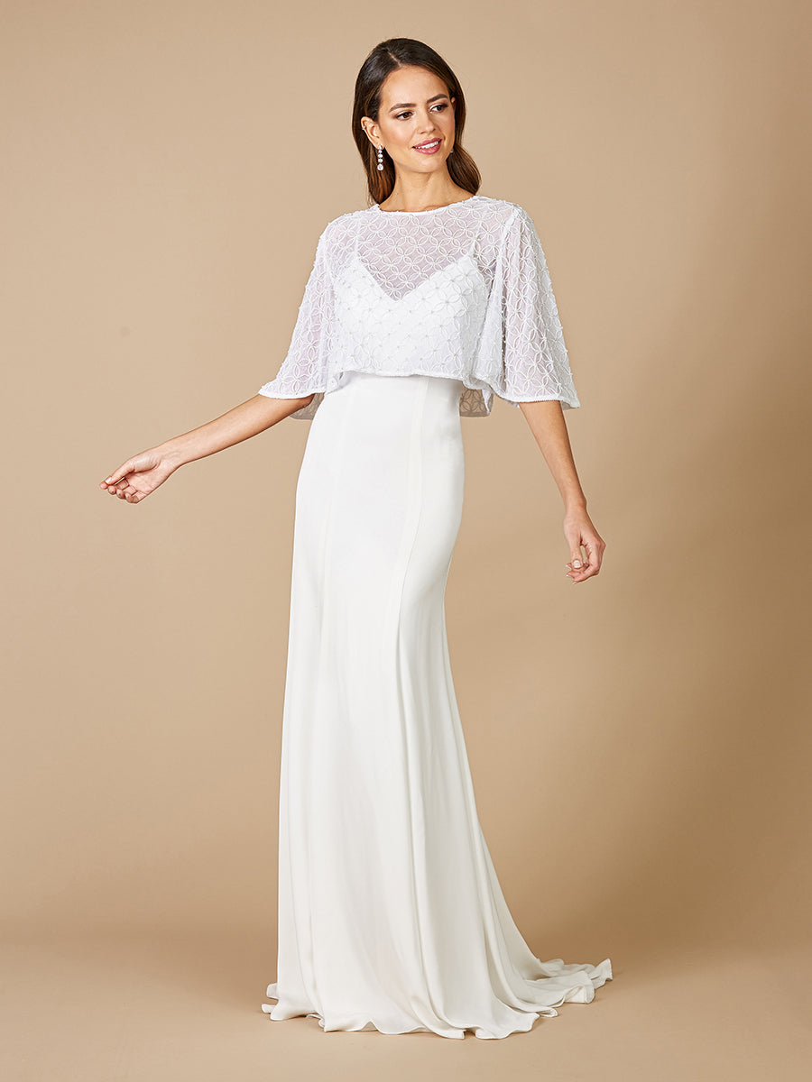 Lara Gina Beaded Tulle Capelet