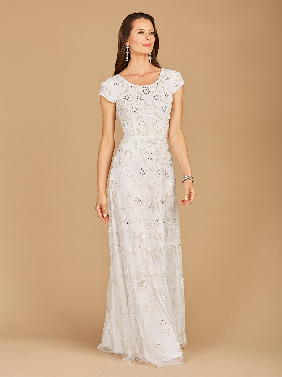 Cap Sleeve Beaded Bridal Gown