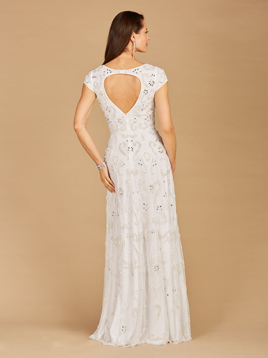 Cap Sleeve Beaded Bridal Gown