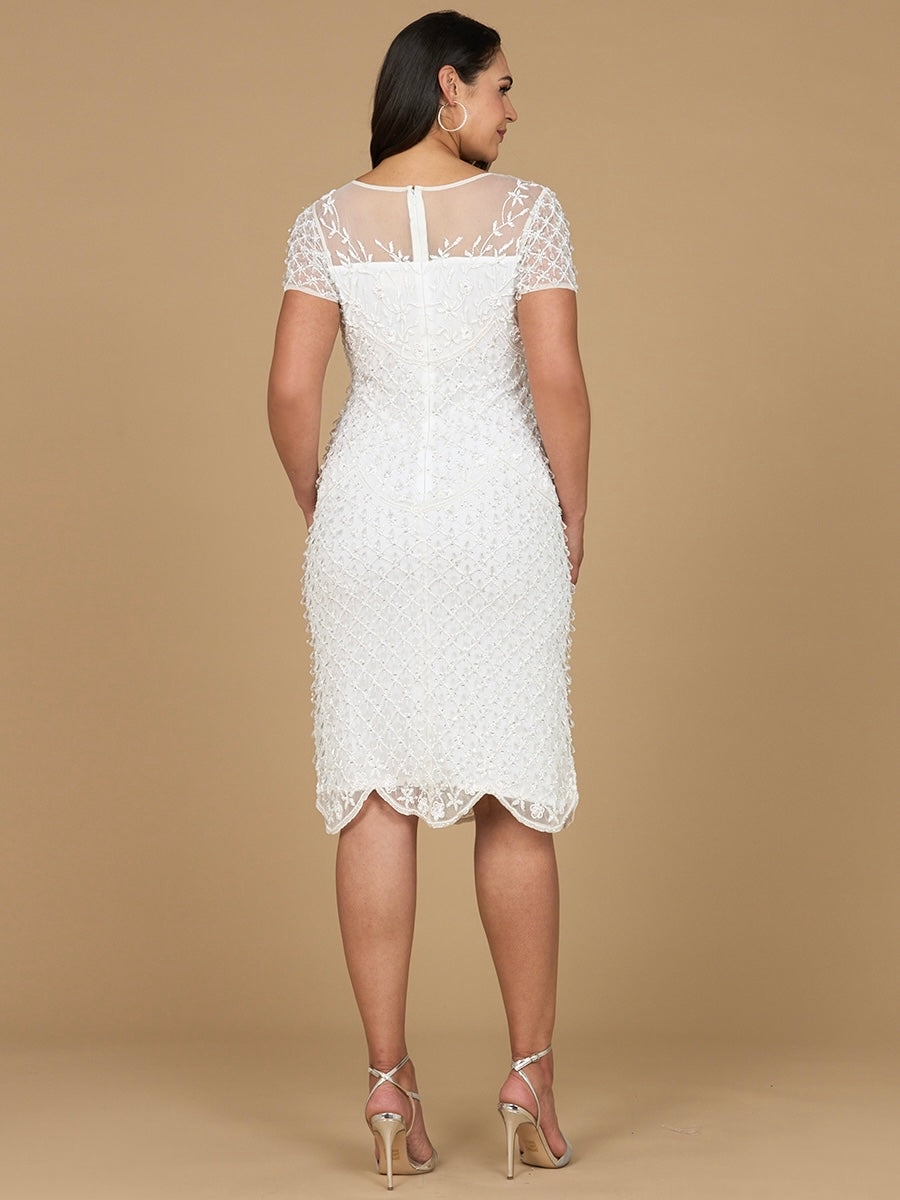Beaded Midi Dress with Cap Sleeves