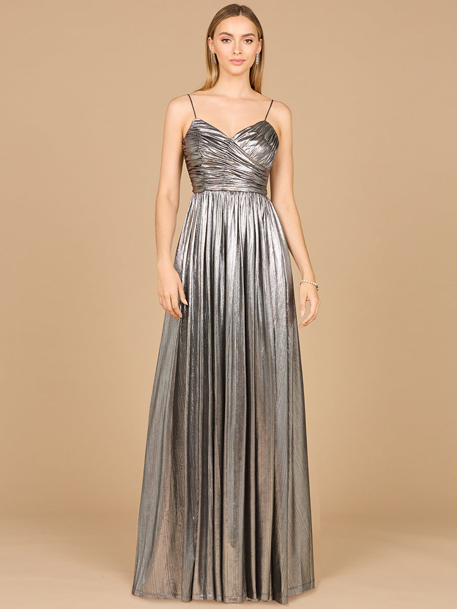 High Slit Metallic Jersey Dress - OUTLET