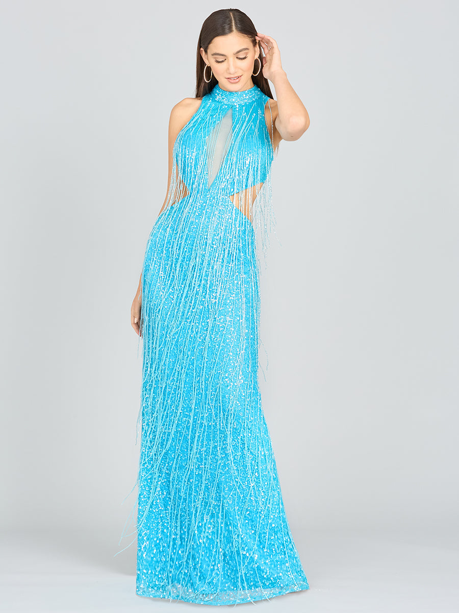 Carrie Fringe Beaded Dress  - OUTLET