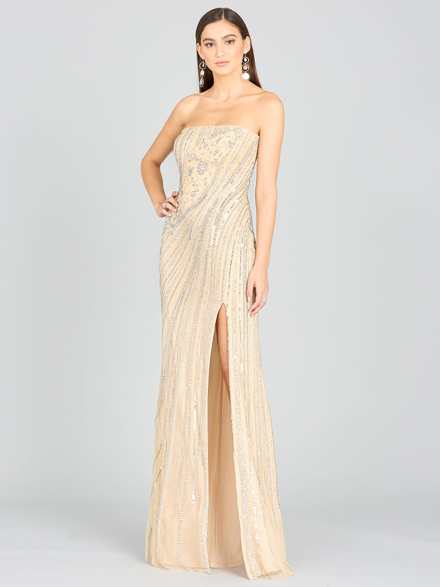 Freddy Strapless Beaded Gown